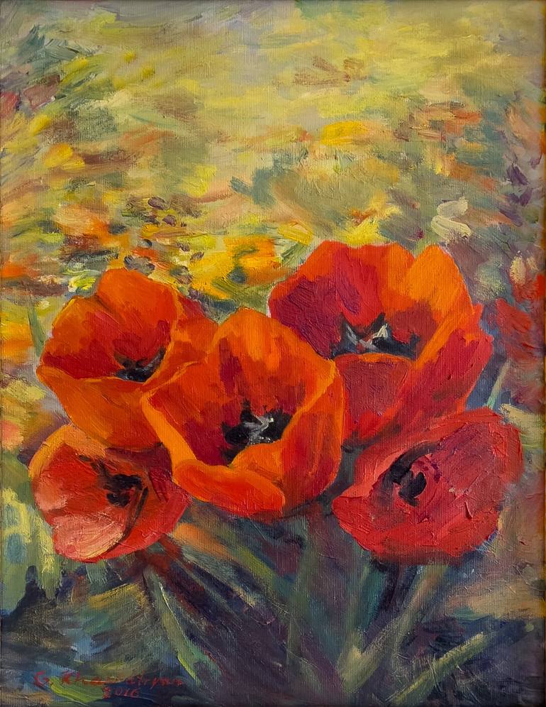 Tulips. Painting by Gagik Khachatryan | Saatchi Art