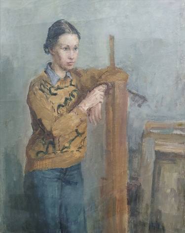 Woman Leaning on an Easel. thumb