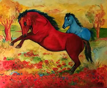 Original Horse Painting by Mario Riva