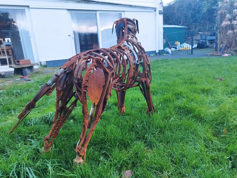 Original Figurative Dogs Sculpture by Myles Mansfield