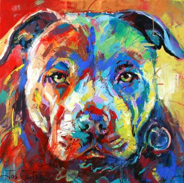 Print of Dogs Paintings by Jos Coufreur