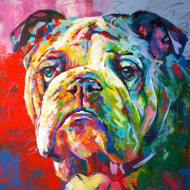 Print of Modern Dogs Paintings by Jos Coufreur