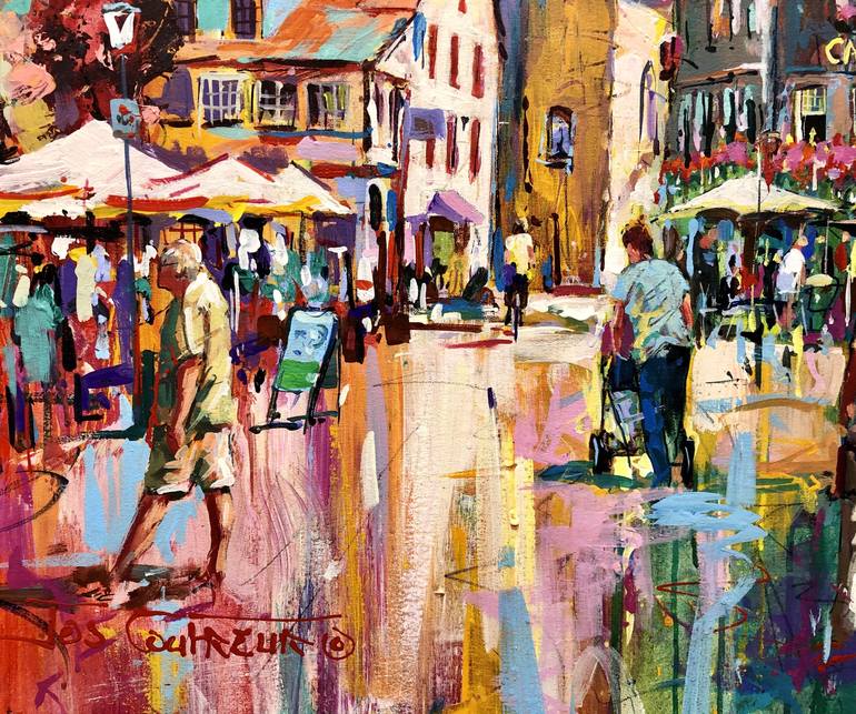 Original Contemporary Cities Painting by Jos Coufreur