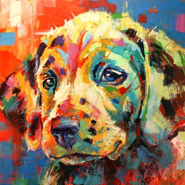 Print of Dogs Paintings by Jos Coufreur