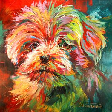Original Modern Dogs Paintings by Jos Coufreur