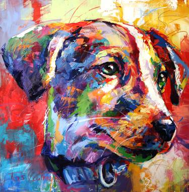 Print of Dogs Paintings by Jos Coufreur