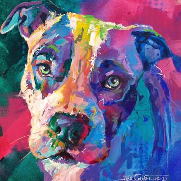 Print of Modern Dogs Paintings by Jos Coufreur