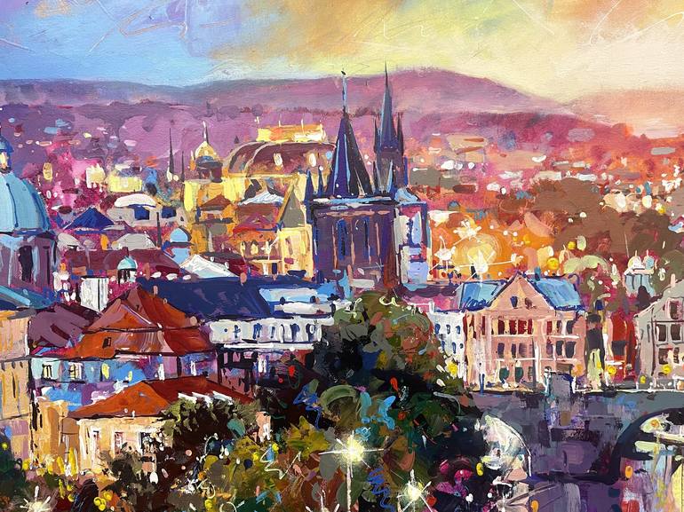 Original Impressionism Cities Painting by Jos Coufreur