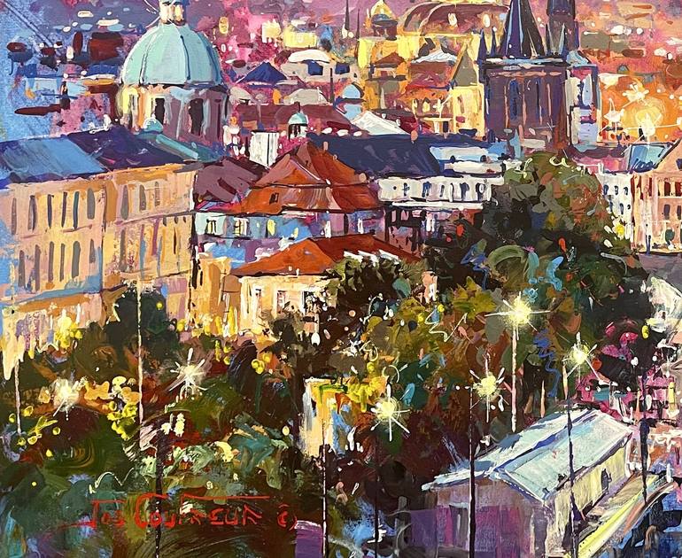 Original Cities Painting by Jos Coufreur