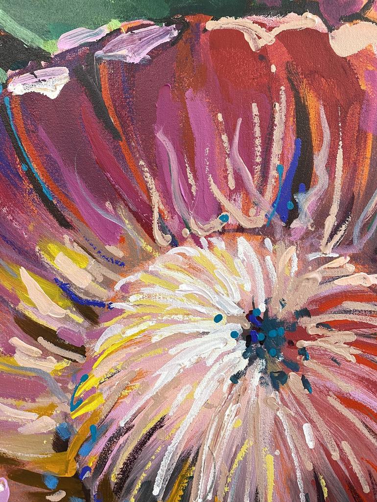 Original Impressionism Floral Painting by Jos Coufreur