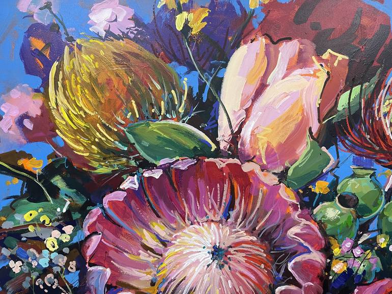 Original Impressionism Floral Painting by Jos Coufreur
