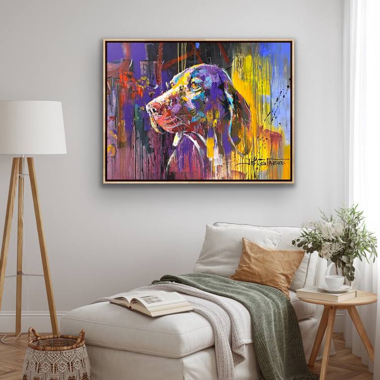 Original Abstract Animal Painting by Jos Coufreur