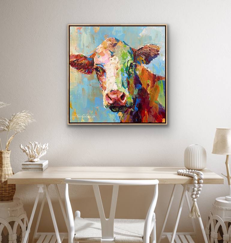 Original Abstract Animal Painting by Jos Coufreur