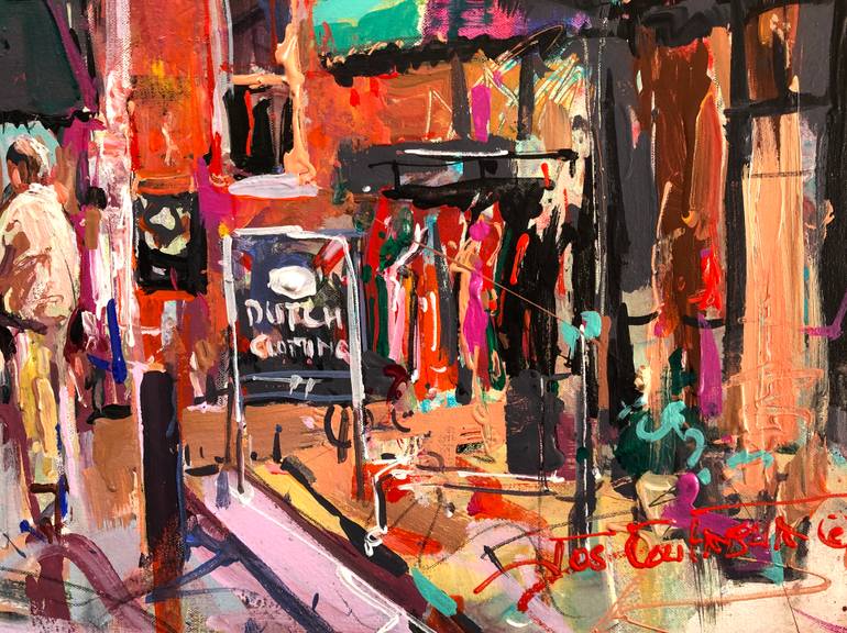 Original Abstract Cities Painting by Jos Coufreur