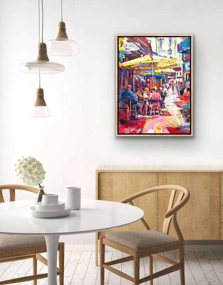 Original Abstract Cities Painting by Jos Coufreur