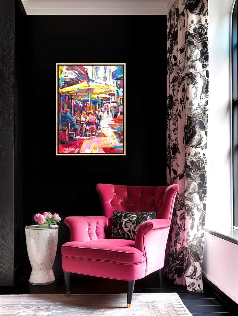 Original Abstract Cities Painting by Jos Coufreur