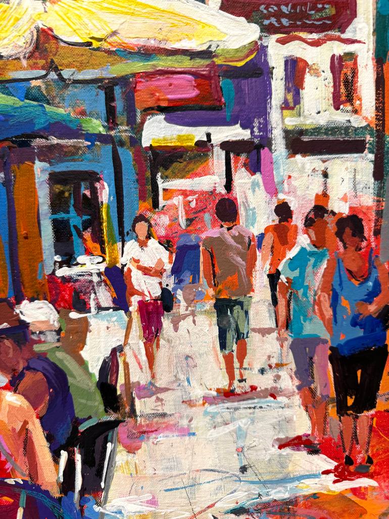 Original Abstract Cities Painting by Jos Coufreur