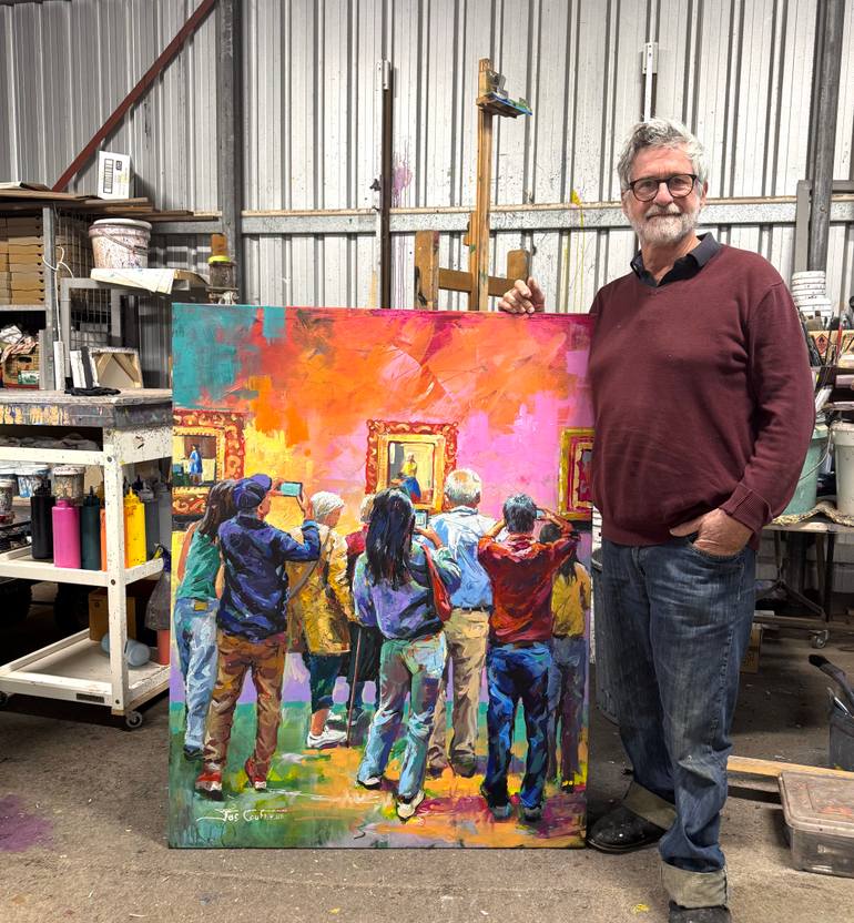 Original Painterly Abstraction People Painting by Jos Coufreur