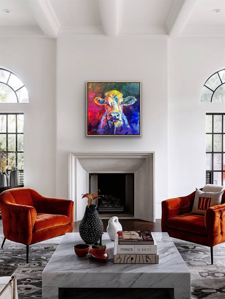 Original Painterly Abstraction Animal Painting by Jos Coufreur