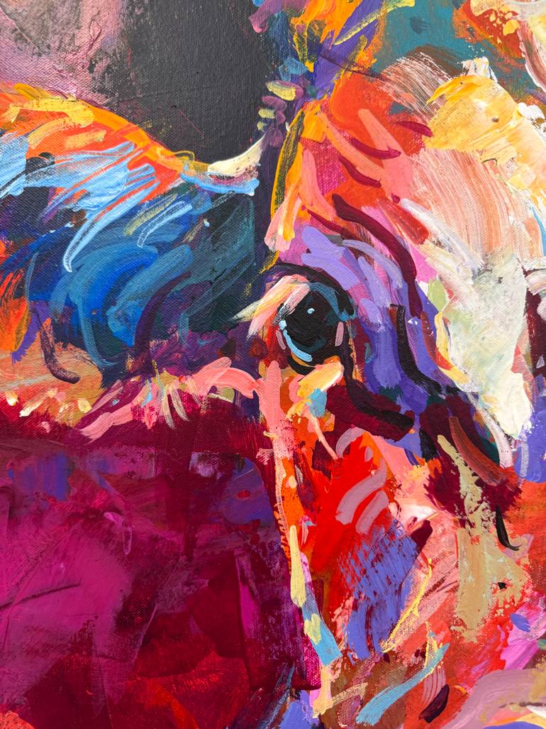 Original Painterly Abstraction Animal Painting by Jos Coufreur