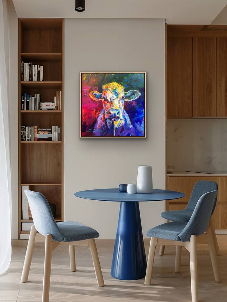 Original Painterly Abstraction Animal Painting by Jos Coufreur