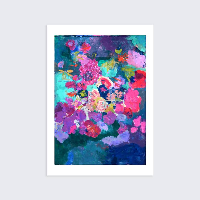 Original Abstract Floral Printmaking by Marie Devaux