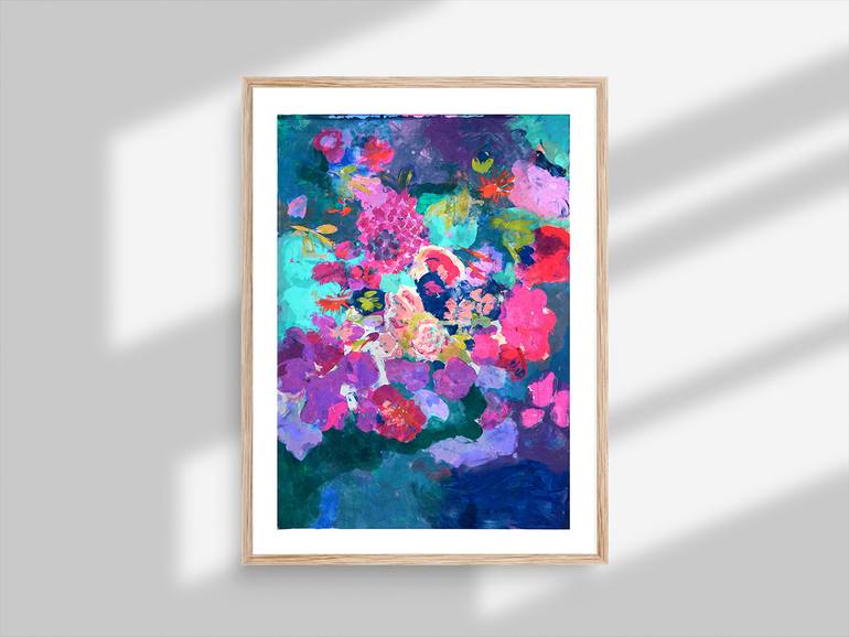 Original Abstract Floral Printmaking by Marie Devaux