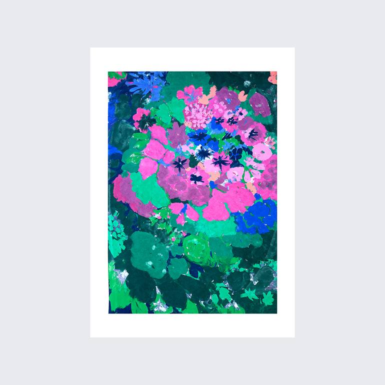 Original Abstract Floral Printmaking by Marie Devaux