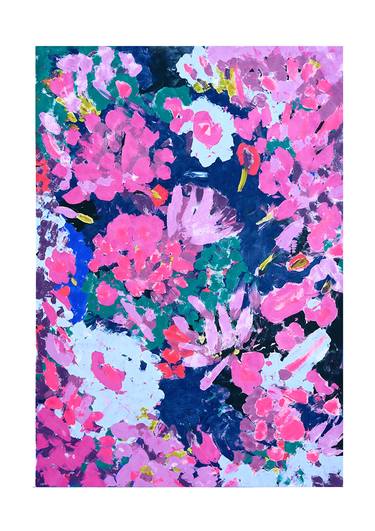 Original Abstract Floral Printmaking by Marie Devaux