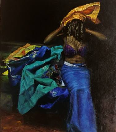 Original Figurative Fashion Paintings by Akintunde Odesola