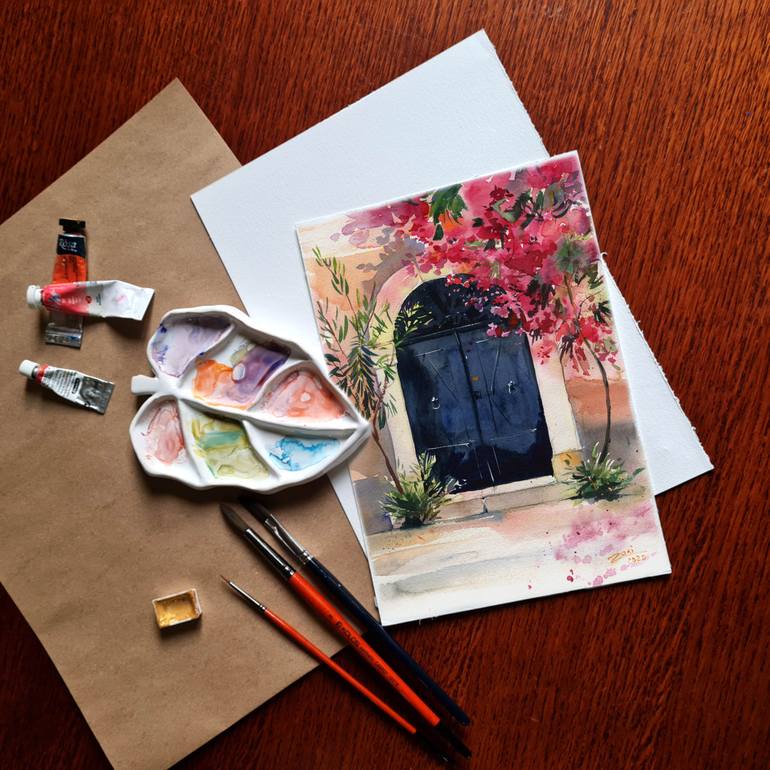 Original Impressionism Architecture Painting by Zarina Hasanova