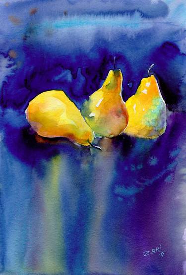 Watercolor yellow pears thumb