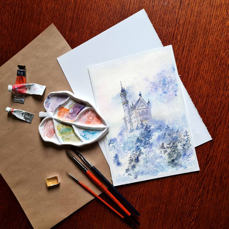 Original Realism Architecture Painting by Zarina Hasanova