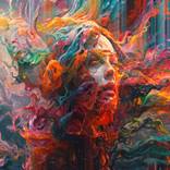 Immersed Into Her Painting by Vesa Peltonen