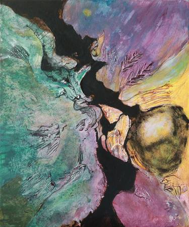 Original Abstract Expressionism Abstract Painting by Malak Faisal