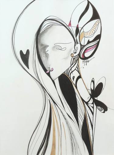 Original Abstract Expressionism Abstract Drawing by Malak Faisal