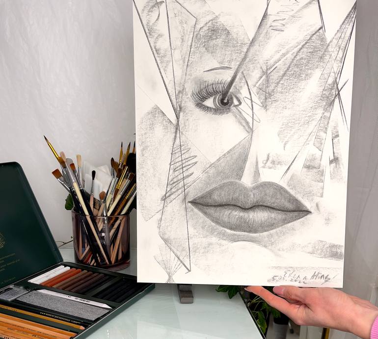 Original Abstract Geometric Drawing by Lena Hintz