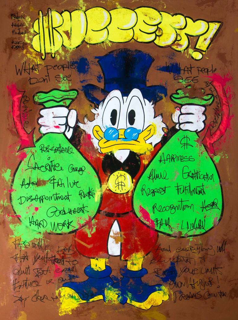SWIPE>> Post! Original Hand Painted Louis Vuitton Bag with Uncle Scrooge  McDuck from Ducktales! Running with his…