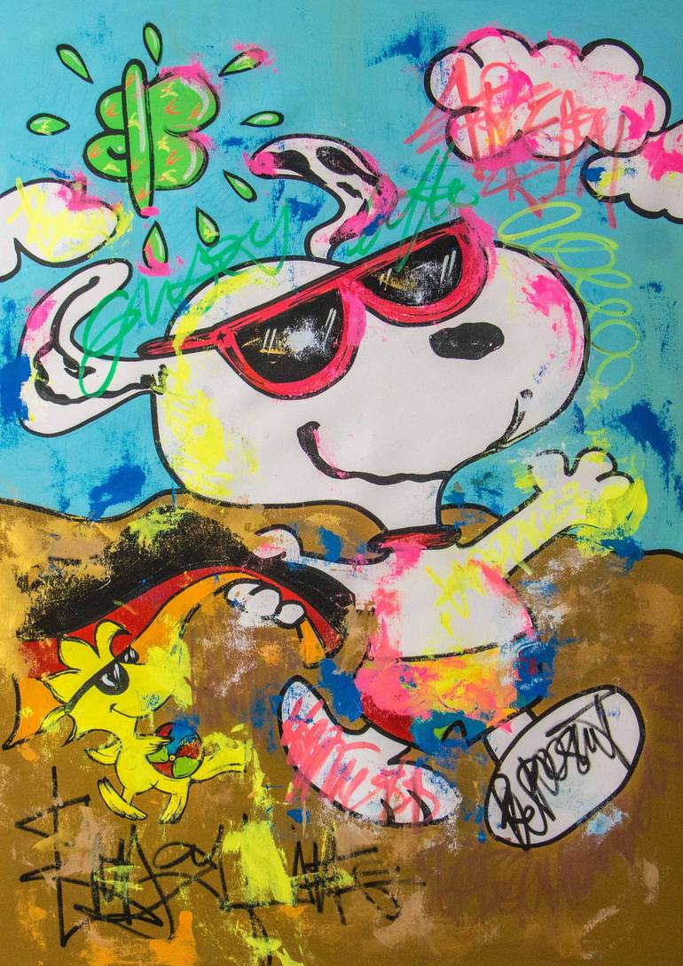 Artistic Mural BE COOL Pop Art Snoopy 