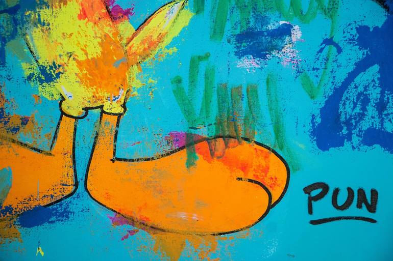 Original Street Art Cartoon Painting by Carlos Pun