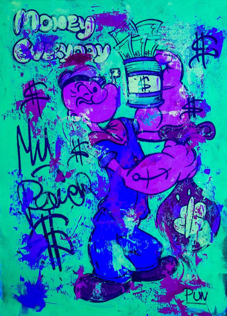 Original Street Art Cartoon Painting by Carlos Pun