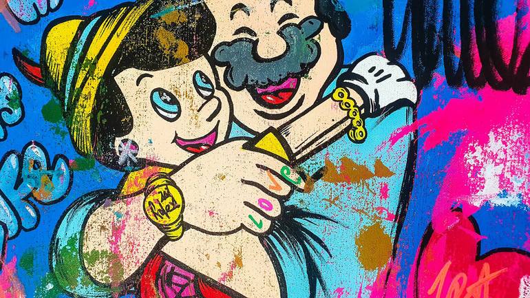 Original Street Art Cartoon Painting by Carlos Pun