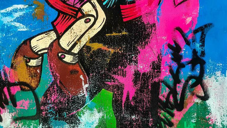 Original Street Art Cartoon Painting by Carlos Pun