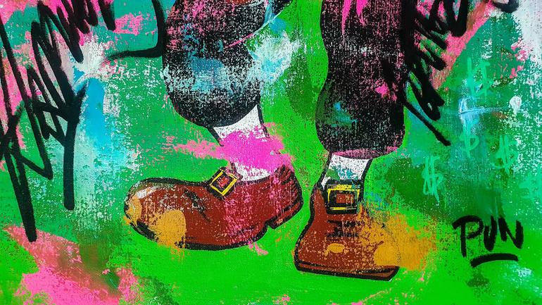 Original Street Art Cartoon Painting by Carlos Pun
