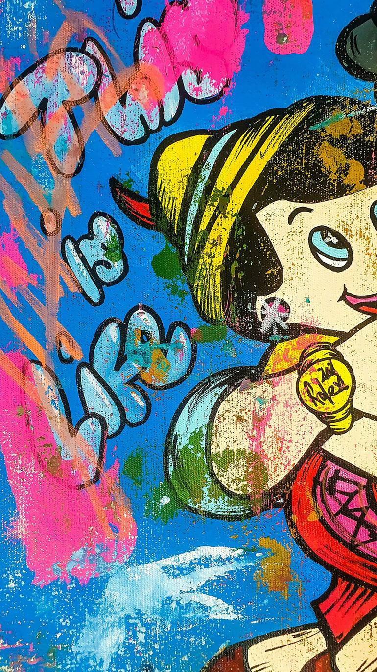 Original Street Art Cartoon Painting by Carlos Pun