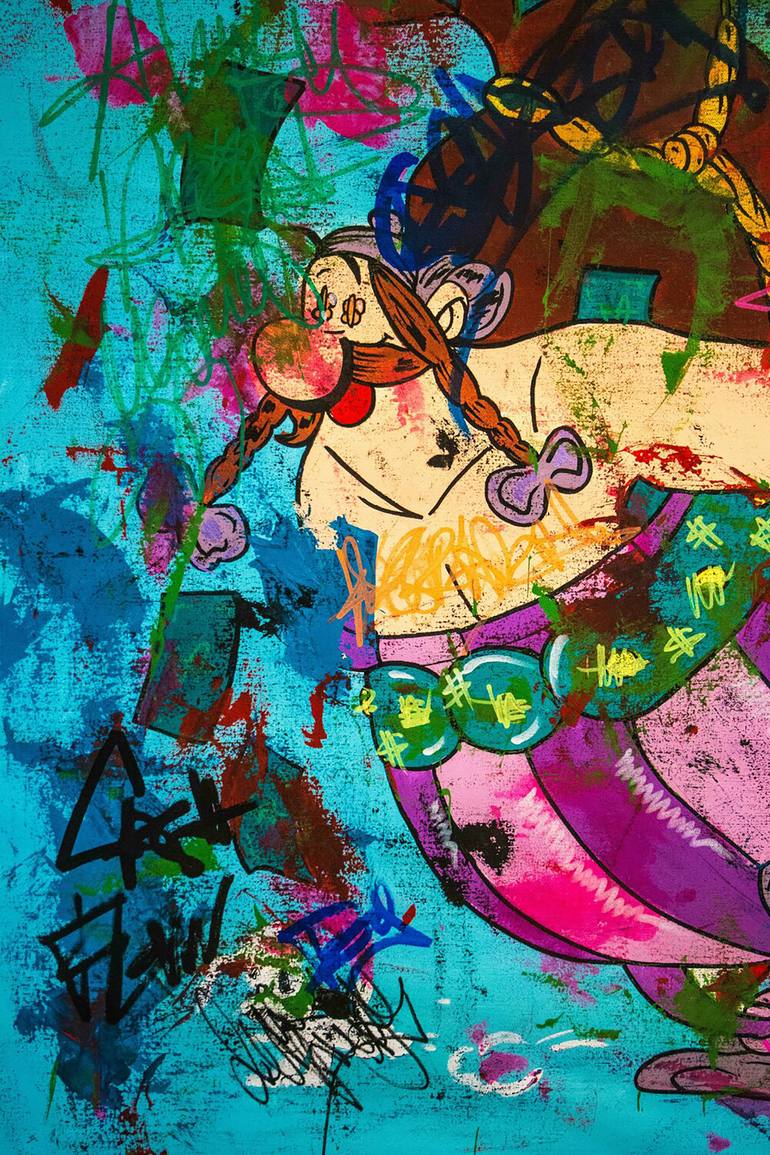 Original Pop Art Cartoon Painting by Carlos Pun
