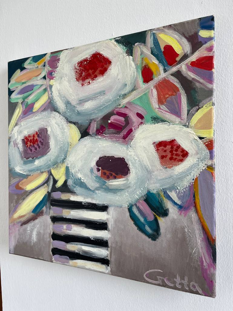 Original Abstract Floral Painting by Iuliia Getta
