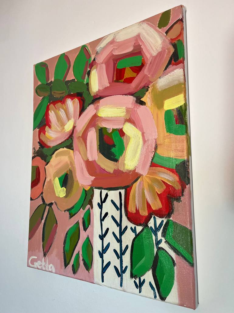 Original Abstract Floral Painting by Iuliia Getta