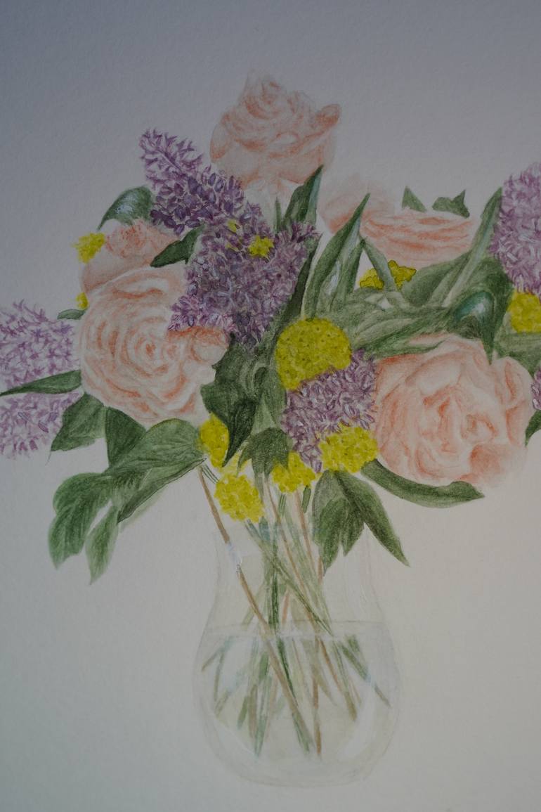 Original Illustration Floral Painting by Sabine Chauvin