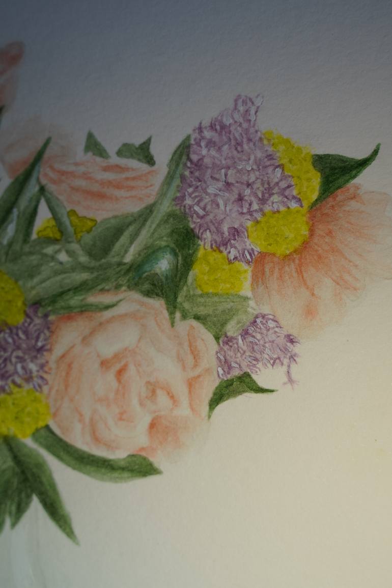 Original Illustration Floral Painting by Sabine Chauvin